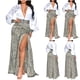 thumbnail image 2 of Vestido largo dividido de manga larga con costura de dos colores y escote en V profundo para mujer informal a la moda Fridja  NMB5266, 2 of 8