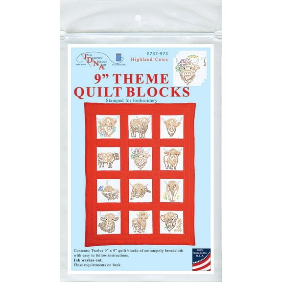 Highland Cows Theme Quilt Blocks