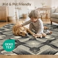thumbnail image 4 of ODIKA 2'x3' Washable Doormat Non-Slip, Low Pile Lines Motif Border Inspired Minimalist Abstract Interlocking Refined Structured for Entryway, Kitchen, Laundry Room, 4 of 7