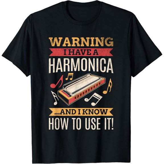 Harmonica Vintage Retro Funny Harmonica Player Gift T-Shirt