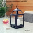 thumbnail image 2 of Hosley Set of 2, 12 Inch High Brown Clear Glass and Iron Classic Style Lantern, 2 of 5