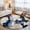 Indigo, Cream, Gray, variant on Round Rugs 6Ft, Abstract Blue Beige Round Area Rug Washable Indoor Throw Carpet, Oil Painting Geometric Soft Non Slip Circle Rug for Office Cabinet Home Decor Aesthetic