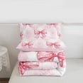 thumbnail image 5 of Erosebridal Cute Coquette Bowknot Queen Comforter Set,Pink Polka Dot Bowtie Bedding Comforter Set For Bow Lovers,Reversible pink,3-Piece, 5 of 7