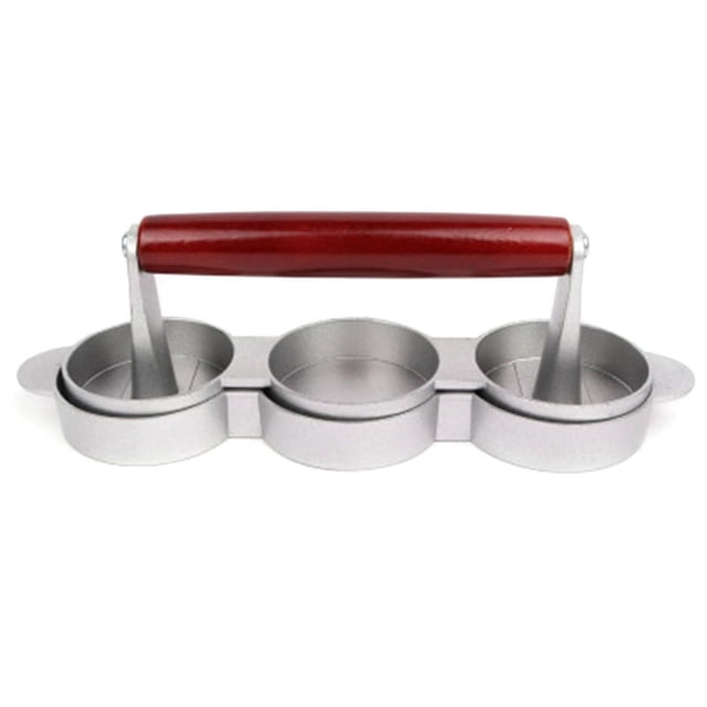 Mini Hamburger Presses Nonstick 3 Slot Small Burger Patties Press Triple Beef Burger Maker Mold Machine Meat Kitchen,1 * Burger machine,silver