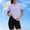 Purple, variant on Lutiedan Women's Sun Protection T-Shirt Workout UPF 50 UV Rash Guard Short Sleeve Shirts Crew Neck Hiking Athletic Tops S-3XL