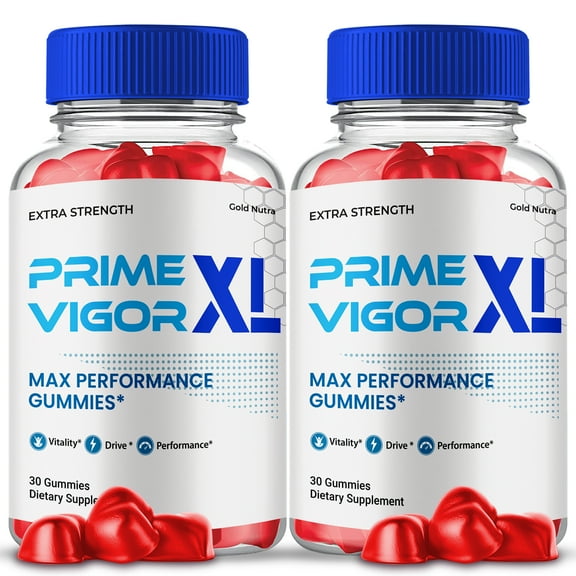 (2 Pack) Prime Vigor XL Gummies for Men, Advanced Formula Prime Vigor XL Max Performance Supplement, Premium All Natural Ingredients Maximum Strength