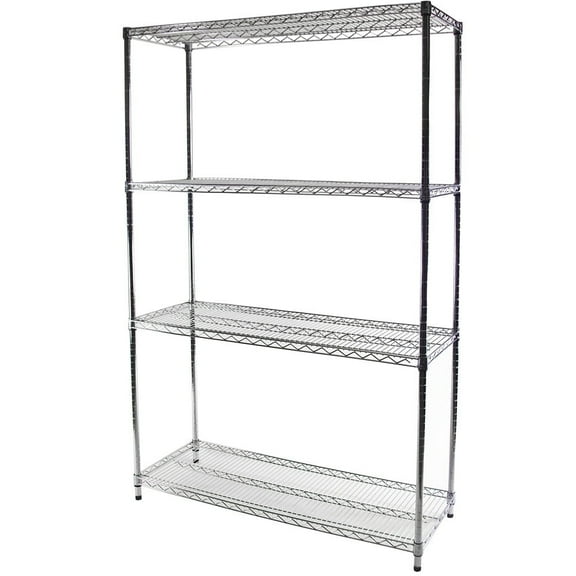 Shelving Inc. 18" d x 54" w x 64" h Chrome Wire Shelving with 4 Shelves