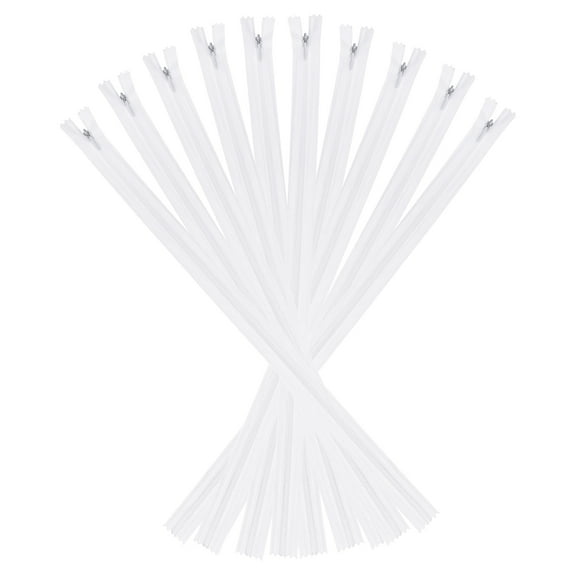 Uxcell Invisible Zippers, 10pcs 18inch Nylon Hidden Sewing Zippers for Sewing DIY Handmade, White