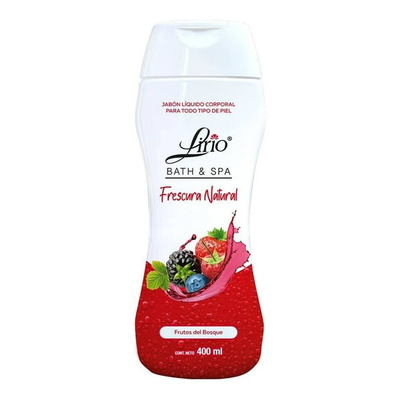 Jabón líquido corporal Lirio bath & spa frescura natural frutos del bosque 400 ml