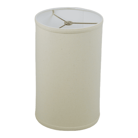 Fenchel Shades | 8" Top Diameter x 8" Bottom Diameter x 13 (Washer/Spider Attachment) Drum Lamp Shade - (Linen Beige Homespun)