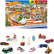 Hot Wheels Advent Calendar 2023, 8 Hot Wheels Cars and 16 Accessories