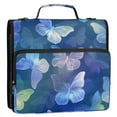 thumbnail image 2 of ALAZA Zipper Binder Butterfly Shiny Blue 3 Ring Trapper Keeper File Folder Organizer Bag, 2 of 8