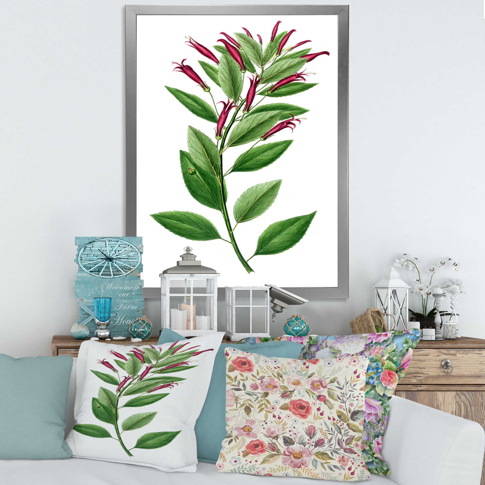 Designart 'Ancient American Flora V' Traditional Framed Art Print