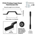 thumbnail image 4 of Goo-Ki 6 Pack 3"(76mm) Matte Black Kitchen Drawer Pulls -Solid Zinc Alloy Modern Black Cabinet Pull Dresser Handle Hardware for Bar Cupboard Closet Wardrobe, 4 of 7