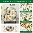 thumbnail image 4 of CHUNTIAN 2 Piece Club Chair Slipcover Stretch Barrel Chair Covers Printed Tub Chair Slipcovers Soft Armchair Sofa Cover Removable Couch Furniture Protector Arm Chair Cover for Living Room,D29, 4 of 5