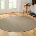 thumbnail image 2 of TOWN & COUNTRY BASICS Pax Herringbone Textured Solid Everwash® Washable Area Rug, Low Pile, Non-Slip Backing, Easy Clean Pet & Family Friendly Rug, Brown, 5' Round, 2 of 15