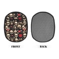 thumbnail image 2 of Pofeuu rock record Skull Print Silicone Pot Mat Mitten With Hanging Loop Heat Resistant Oven Mitts Non-Slip Bbq Baking Smoking Potholders, 2 of 7