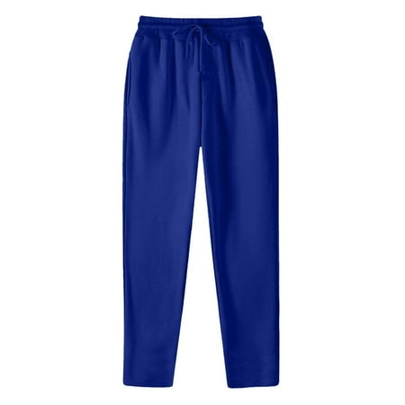 Povozer Womens 4-Way Stretch Ankle Golf Pants Work Pants Pockets Athletic Travel Casual Lounge Workout(Blue L)