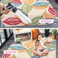 thumbnail image 3 of SAFAVIEH Cabana Lindsay Botanical Indoor/Outdoor Area Rug, Ivory/Green, 6'7" x 6'7" Square, 3 of 18