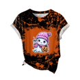 thumbnail image 5 of LYEAA Halloween Womens T Shirts Graphic Short Sleeve Crew Neck Regular Straight Cuff Casual Wear Ghost Holiday Clothes Yellow XL, 5 of 5