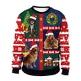 thumbnail image 6 of Clothing Wholesale Unisex Men Women 2024 Ugly Christmas Sweater Santa Elf Christmas Funny Fake Hair Sweater Autumn Winter Tops (7,XL), 6 of 7