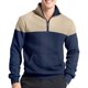 thumbnail image 2 of Ceisia Men's Regular-Fit Stand-Collar Half-Zip Color-Blocked Argyle-Textured Polyester Pullover Gift, 2 of 6