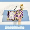 thumbnail image 5 of 2 Pack Pencil Pouch for 3 Ring Binder Smooth Zipper Folders with Pockets Clear Window Pencil Case Yellow Purple Leopard, 5 of 6