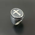 thumbnail image 2 of US Stainless Steel Mens Christian Cross Ring For Men Women Silver Size 7-11, 2 of 8