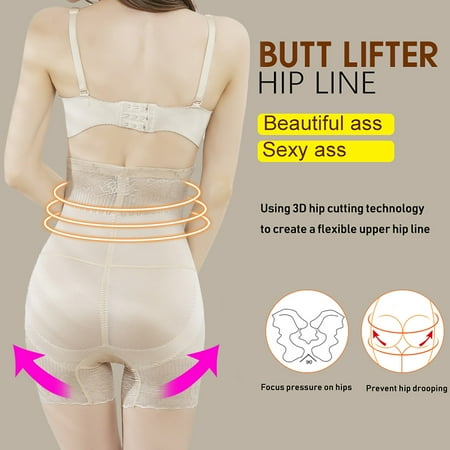 

Aayomet Plus Size Shapewear Womens High Waist Panties Comfortable Postpartum Abdominal Hip Lift Lace Briefs Beige 3XL