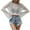White, variant on Diufon Hollow out Tops for Women Solid Color Cover-Up Tops Round Neck Long Sleeve Crop Tops