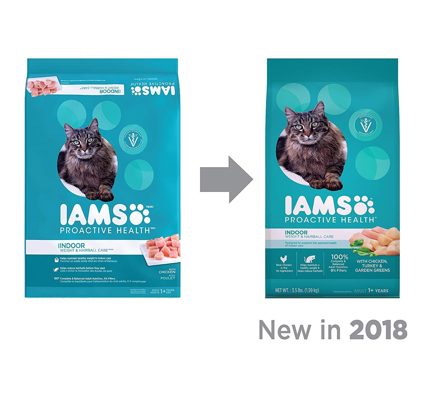 Iams Proactive Health Indoor Weight Hairball Care Dry Cat Food 7lb Bag High Protein Healthy Adult Diet