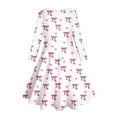 thumbnail image 5 of HABDGIKS Robes d'Été pour Filles Fête pour Enfants Mignon Manches Longues à Pois Nœud Imprimé Robe de Princesse Col Rond, 5 of 5