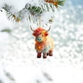 thumbnail image 3 of Christmas Ornaments Highland Cow Decor Christmas Tree Decorations Cute Acrylic Cow Pendants Cartoon Cow Decorative, 3 of 6