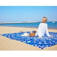 thumbnail image 3 of Boho Beach Blanket Sandproof Waterproof Extra Large Blanket for 1-6 Adults Size 79"x79" with Ground Mails, Pouch Bag, Anti Sand, Outdoor Blue Blanket, 3 of 6