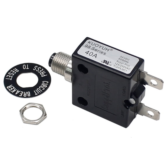 Genuine KUOYUH 40 Amp 98 Series Quick Connect Terminals Push-To-Reset Thermal Circuit Breaker – 40A