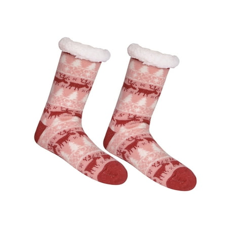 

YouLoveIt 1 Pair Plush Slippers Carpet Socks Christmas Non-slip Elk Floor Socks Men Women s Fuzzy Slipper Socks Fleece Christmas Slipper Socks