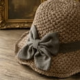 thumbnail image 4 of UTSJKR Women Hand Woven Pure Straw Large Brim Sun Hat, Foldable Portable Design, UV Resistant Beach Vacation Outdoor Leisure Round Top Cap Coffee M, 4 of 9