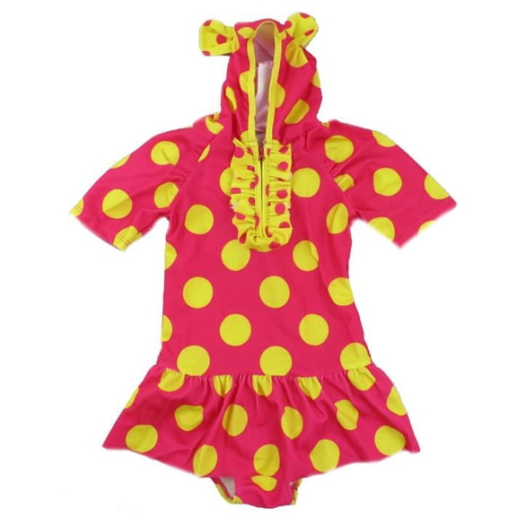 Wenchoice Red & Yellow Polka Dot Hooded Skirted One-Piece Girls L(5-6Y)