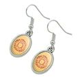 thumbnail image 2 of Autumn Fall Wreath Sunflowers Novelty Dangling Drop Oval Charm Earrings, 2 of 3