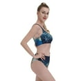 thumbnail image 4 of Daiia White Jellyfish Dansing in the Ocean printed 2 piece Swimsuit Bikinis for Women High Waisted Racerback Bathing Suits Summer Tummy Control Scoop Neck Swimwear-Large, 4 of 8