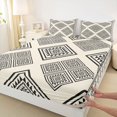 thumbnail image 4 of Erosebridal Aztec Aesthetic Queen Sheet Sets, Beige Black Bed Set, 4-Piece 1 Flat Sheet, 1 Fitted Sheet and 2 Pillowcases, 4 of 5