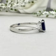 thumbnail image 3 of Blue Sapphire Oval cut gemstone engagement ring 925 sterling silver ring, 3 of 5
