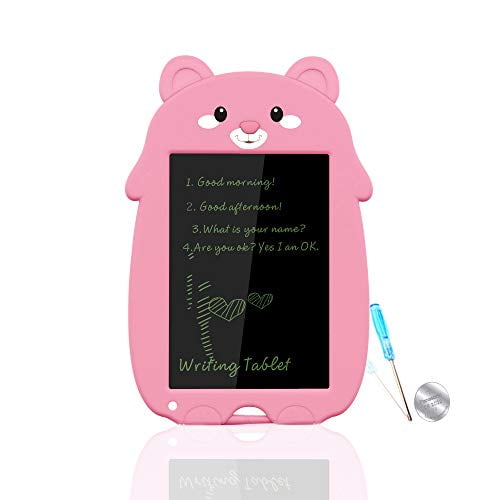 mom&myaboys 8.5Inch Electronic Writing Board Doodle Board-Best Gifts for Kids & Adults White-Pink 