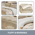 thumbnail image 5 of 3PC Camel Full (76" x 86") Sherpa & Faux Micromink Comforter and Sham Bedding Set Reversible Ultra Plush, 5 of 6