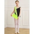 thumbnail image 3 of MSemis Kids Girls Shiny Diamond Color Block Mesh Splice Gymnastics Leotard Skating Jumpsuit Dance Fluorescent Yellow 8, 3 of 7