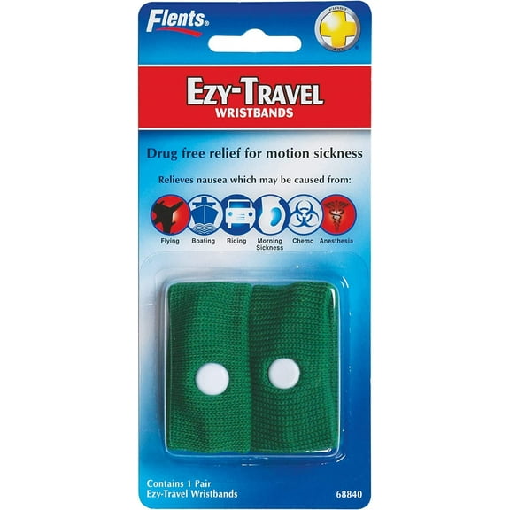 Flents Motion Morning Sickness Wristband, Relieved Nausea, Great for Flying, Assorted Colors (Pack of 2)