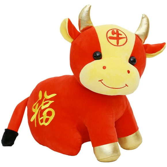 Animal Toys Doll Cattle Mascot Chinese Zodiac For Children Girls Cows Plush Lovely New Year Gifts 2021 Setting Ox Dolls