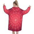 thumbnail image 3 of Couverture Toile d'Araignée Rouge pour Femmes et Hommes Adultes Surdimensionnée Couverture Portable Douce et Chaude, 3 of 8