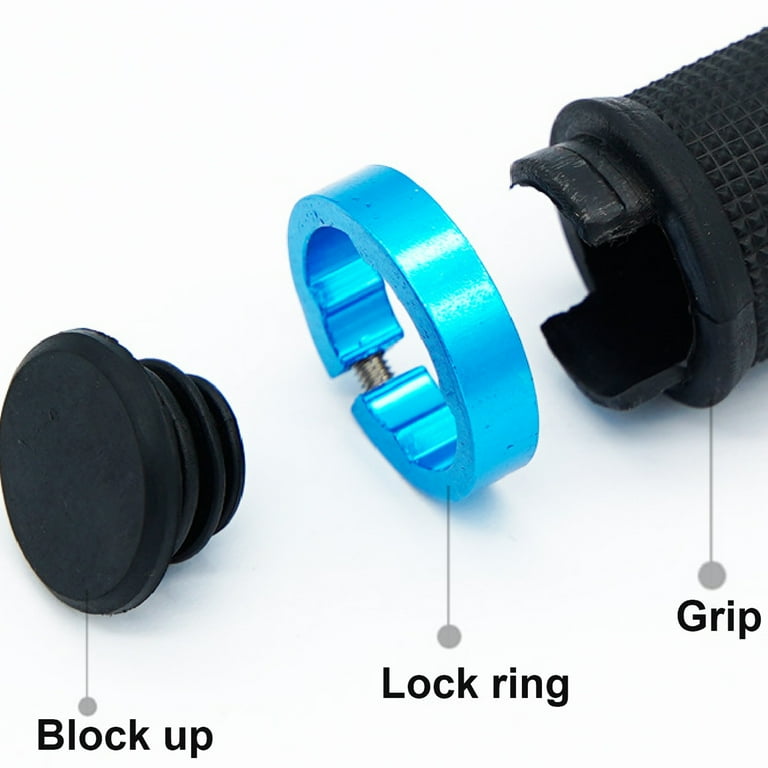 SPRING PARK 2Pcs Mountain Bike Handlebar Grips with Lock Rings MTB Bicycle Handle Bar with Non Slip Grip Gritty Pattern