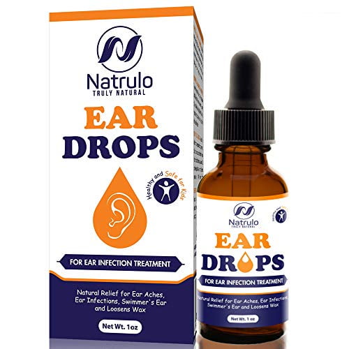 Natrulo Natural Ear Drops for Ear Infection Treatment - Homeopathic, Herbal Eardrops for Adults, Children & Pets - Relieves Ear Aches, Infections, Swimmer's Ear, Loosens Wax - Kids Safe, Made in USA